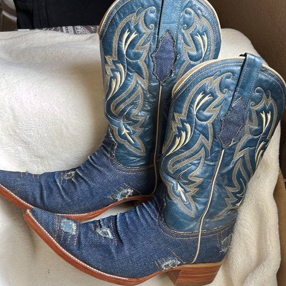 Cowboy White Diamonds Leather Boots For Men - Picture 2 of 6